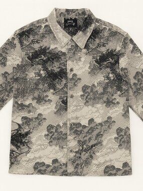 Rebel Vengeance Skeleton Horse Tapestry Jacket, Gothic Designer Streetwear Art